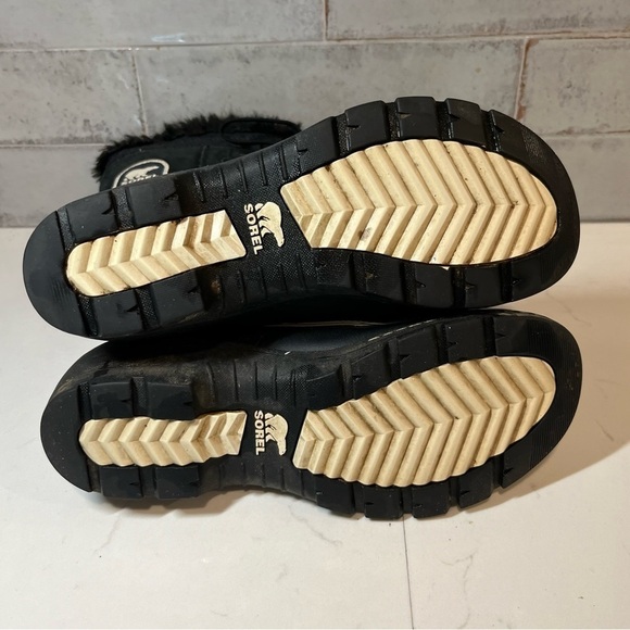 Sorel High Black Suede Mid Calf Lace Up Winter Boots 7 - Picture 12 of 13